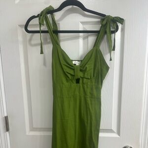 Monteau Olive Green Mini Dress